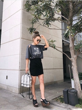 「EGOIST（エゴイスト）のアイテム」を使った、RIKOさん（レディース・157cm）の春コーディネート