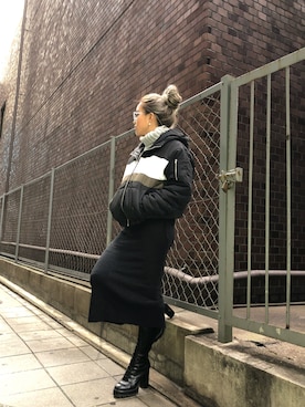 「EGOIST（エゴイスト）のアイテム（その他アウター）」を使った、RIKOさん（レディース・157cm）の冬コーディネート