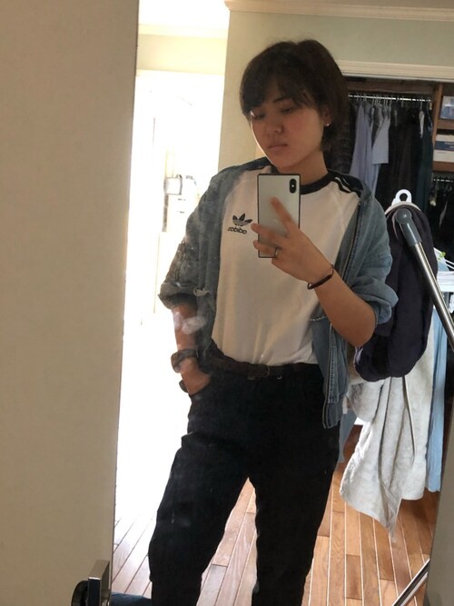 良質な石 Adidasのtシャツ カットソーを使ったコーディネート Wear