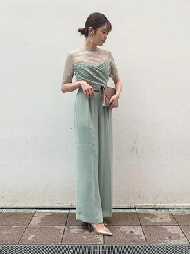 LADYクロスベアパンツドレスを使った人気ファッションコーディネート