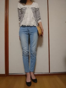 「Rewde（ルゥデ）のアイテム（アンサンブル）」を使った、玲さん（レディース・160cm）の夏コーディネート