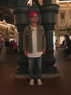 食パンヘアさん（メンズ・166cm）の春コーディネート