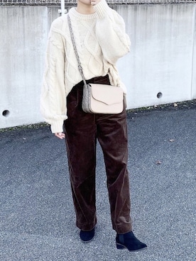 「バルーン袖」｜「アイテム（その他）」を使った、walk55marinさん（レディース・165cm）の冬コーディネート