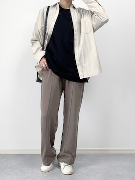 「クルーネック」｜「アイテム（その他）」を使った、walk55marinさん（レディース・165cm）の春コーディネート