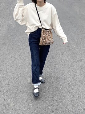 「SVEC（シュベック）のカンフーシューズ kung fu Shoes / ストラップパンプス（バレエシューズ）」を使った、walk55marinさん（レディース・165cm）の秋コーディネート