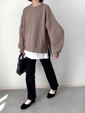 「Sheson（シーズン）のアイテム（スウェット）」を使った、walk55marinさん（レディース・165cm）の秋コーディネート