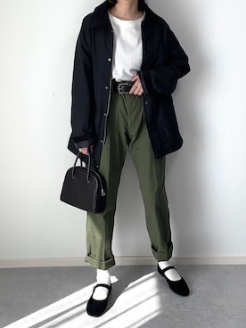 「ハンティングジャケット」｜「アイテム（その他）」を使った、walk55marinさん（レディース・165cm）の秋コーディネート