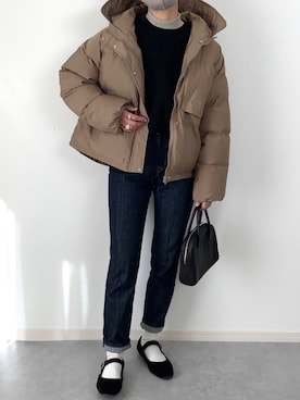 「HOTPING（ホッピン）のアイテム（ジャケット/アウター）」を使った、walk55marinさん（レディース・165cm）の冬コーディネート