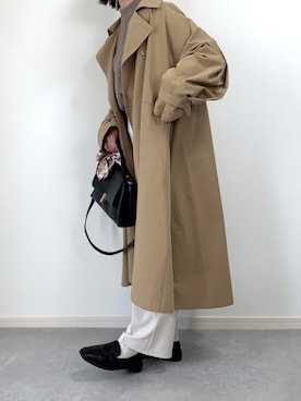 「Libra Cue（リブラ キュー）のアイテム（トレンチコート）」を使った、walk55marinさん（レディース・165cm）の冬コーディネート
