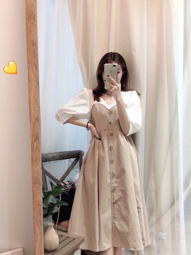 「盐系风格」｜「アイテム（ワンピース/ドレス）」を使った、tongwingyinさん（レディース・168cm）の夏コーディネート