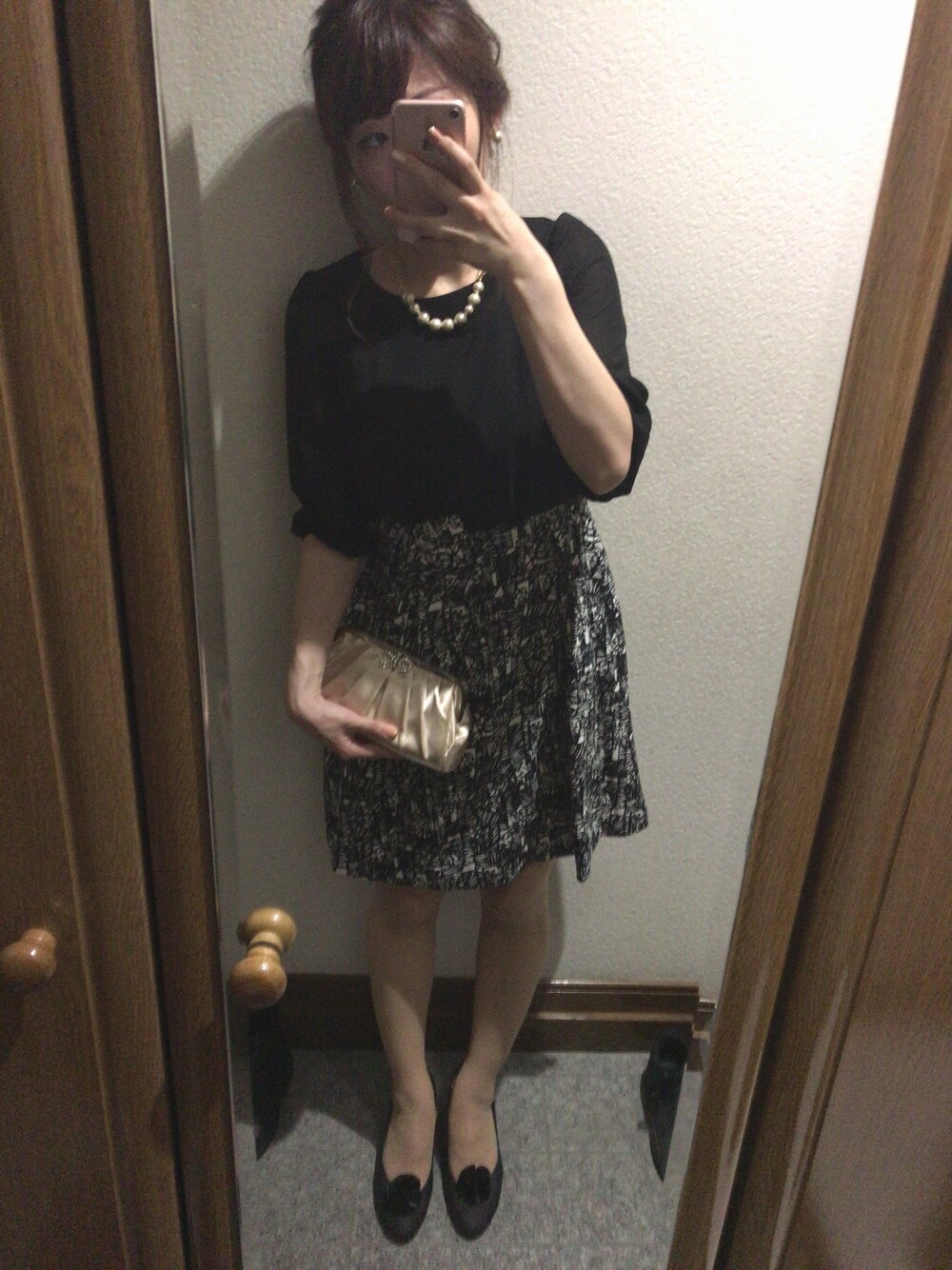 「結婚式」｜「UNIVERVAL MUSEのアイテム（ワンピース、ブラック系）」を使った、ゅけ☆さん（レディース・158cm）の春コーディネートの1枚目の写真