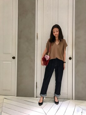 「interstaple（インターステイプル）のアイテム」を使った、yuriさん（レディース・160cm）の夏コーディネート