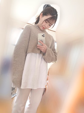 「2021年」｜「アイテム（スラックス）」を使った、y.aさん（レディース・152cm）の冬コーディネート