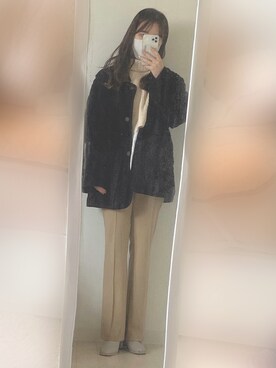 「mystic（ミスティック）のアイテム（ノーカラージャケット）」を使った、y.aさん（レディース・152cm）の春コーディネート