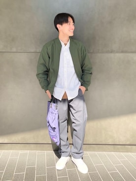「green label relaxing（グリーンレーベルリラクシング）のアイテム（ブルゾン）」を使った、tanaka_gさん（メンズ・165cm）の秋コーディネート