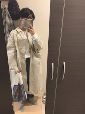 「SETTO（セット）のアイテム（ステンカラーコート）」を使った、kick🐑さん（レディース・154cm）の春コーディネート
