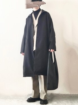 「MinoriTY（マイノリティ）のアイテム（ステンカラーコート）」を使った、　たかさん（メンズ・172cm）の冬コーディネート