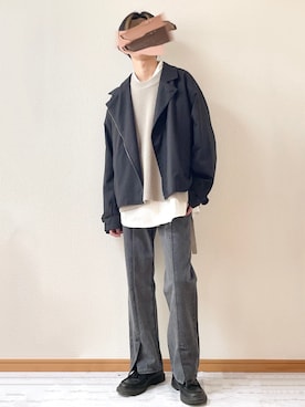 「Adoon plain（アドーンプレーン）のアイテム（ベスト）」を使った、　たかさん（メンズ・172cm）の冬コーディネート