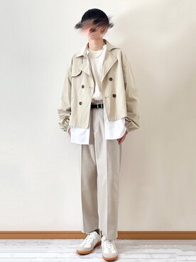 「ZIP FIVE（ジップファイブ）のアイテム（トレンチコート）」を使った、　たかさん（メンズ・172cm）の春コーディネート