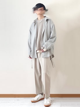 「Adoon plain（アドーンプレーン）のアイテム（ベスト）」を使った、　たかさん（メンズ・172cm）の春コーディネート