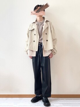 「ZIP FIVE（ジップファイブ）のアイテム（トレンチコート）」を使った、　たかさん（メンズ・172cm）の春コーディネート