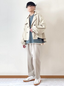 「ZIP FIVE（ジップファイブ）のアイテム（トレンチコート）」を使った、　たかさん（メンズ・172cm）の春コーディネート