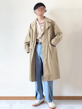 「ジャーマントレーナー」｜「アイテム（チェスターコート）」を使った、　たかさん（メンズ・172cm）の春コーディネート