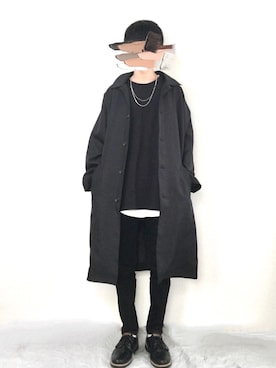「MinoriTY（マイノリティ）のアイテム（ステンカラーコート）」を使った、　たかさん（メンズ・172cm）の秋コーディネート