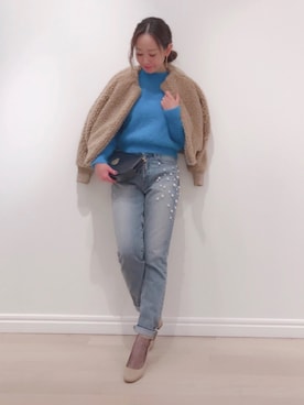 「春物」｜「アイテム（その他アウター）」を使った、yukoさん（レディース・162cm）の冬コーディネート