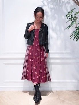 「JILL STUART（ジルスチュアート）のアイテム（ブルゾン）」を使った、yukoさん（レディース・162cm）の秋コーディネート