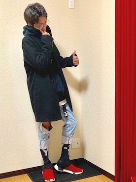 「CIAOPANIC TYPY（チャオパニックティピー）のアイテム（チェスターコート）」を使った、39takulowさん（メンズ・176cm）の冬コーディネート