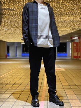 「Dr. Martens（ドクターマーチン）の［UNISEX/ユニセックス］Dr.Martens ドクターマーチン 3EYE GIBSON 1461 MONO 3ホール ギブソン シューズ（ドレスシューズ）」を使った、しんちゃんさん（メンズ・170cm）の冬コーディネート