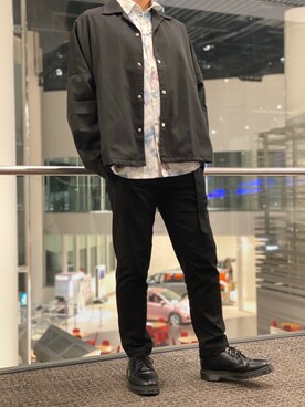 「Dr. Martens（ドクターマーチン）の［UNISEX/ユニセックス］Dr.Martens ドクターマーチン 3EYE GIBSON 1461 MONO 3ホール ギブソン シューズ（ドレスシューズ）」を使った、しんちゃんさん（メンズ・170cm）の冬コーディネート