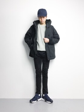 「niko and...（ニコアンド）のアイテム（マウンテンパーカー）」を使った、まっこいさん（メンズ・176cm）の冬コーディネート