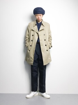 「RAGEBLUE（レイジブルー）のアイテム（ハンチング/ベレー帽）」を使った、まっこいさん（メンズ・176cm）の冬コーディネート