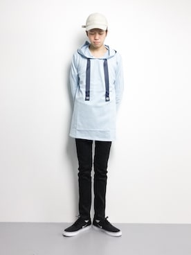 「n(n) BY NUMBER (N)INE（エヌエヌバイナンバーナイン）のアイテム（パンツ）」を使った、まっこいさん（メンズ・176cm）の冬コーディネート