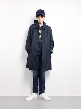 「Another Edition（アナザーエディション）のアイテム（帽子）」を使った、まっこいさん（メンズ・176cm）の冬コーディネート