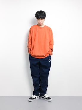 「L.H.P Private Brand（エルエイチピープライベートブランド）のアイテム（スウェット）」を使った、まっこいさん（メンズ・176cm）の冬コーディネート