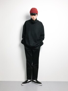 「my beautiful landlet（マイビューティフルランドレット）のアイテム（トップス）」を使った、まっこいさん（メンズ・176cm）の冬コーディネート