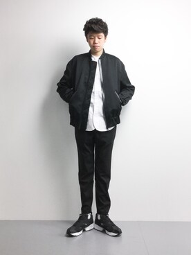 「ato（アトウ）のアイテム（MA-1）」を使った、まっこいさん（メンズ・176cm）の冬コーディネート