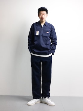 「BEN DAVIS（ベンデイビス）のアイテム（シャツ/ブラウス）」を使った、まっこいさん（メンズ・176cm）の冬コーディネート