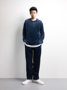 「STUDIOUS（ステュディオス）のアイテム（スウェット）」を使った、まっこいさん（メンズ・176cm）の冬コーディネート