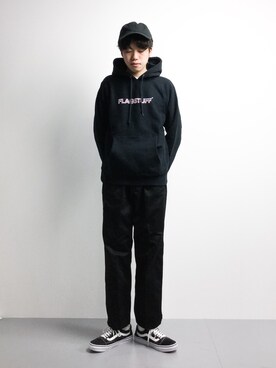 「BEN DAVIS（ベンデイビス）のアイテム（チノパンツ）」を使った、まっこいさん（メンズ・176cm）の冬コーディネート