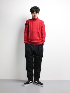 「ROXD（ロッド）のアイテム（トップス）」を使った、まっこいさん（メンズ・176cm）の冬コーディネート