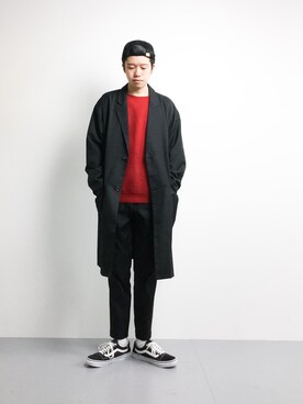 「EMODA（エモダ）のアイテム（その他アウター）」を使った、まっこいさん（メンズ・176cm）の冬コーディネート