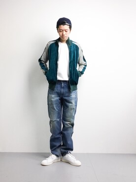「アイテム（ジャージ）」を使った、まっこいさん（メンズ・176cm・20代）の冬コーディネート