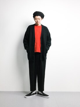 「MONKEY TIME（モンキータイム）のアイテム（スラックス）」を使った、まっこいさん（メンズ・176cm）の冬コーディネート
