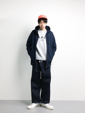 「MASACA（マサカ）のアイテム」を使った、まっこいさん（メンズ・176cm）の冬コーディネート