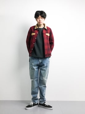 「EDITION（エディション）のアイテム（ブルゾン）」を使った、まっこいさん（メンズ・176cm）の冬コーディネート