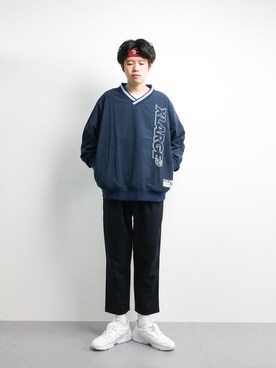 「XLARGE（エクストララージ）のアイテム（その他アウター）」を使った、まっこいさん（メンズ・176cm）の冬コーディネート
